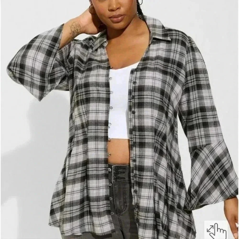 TORRID Fit & Flare Brushed Rayon‎ Acrylic Top SIZE 0 (L/12)